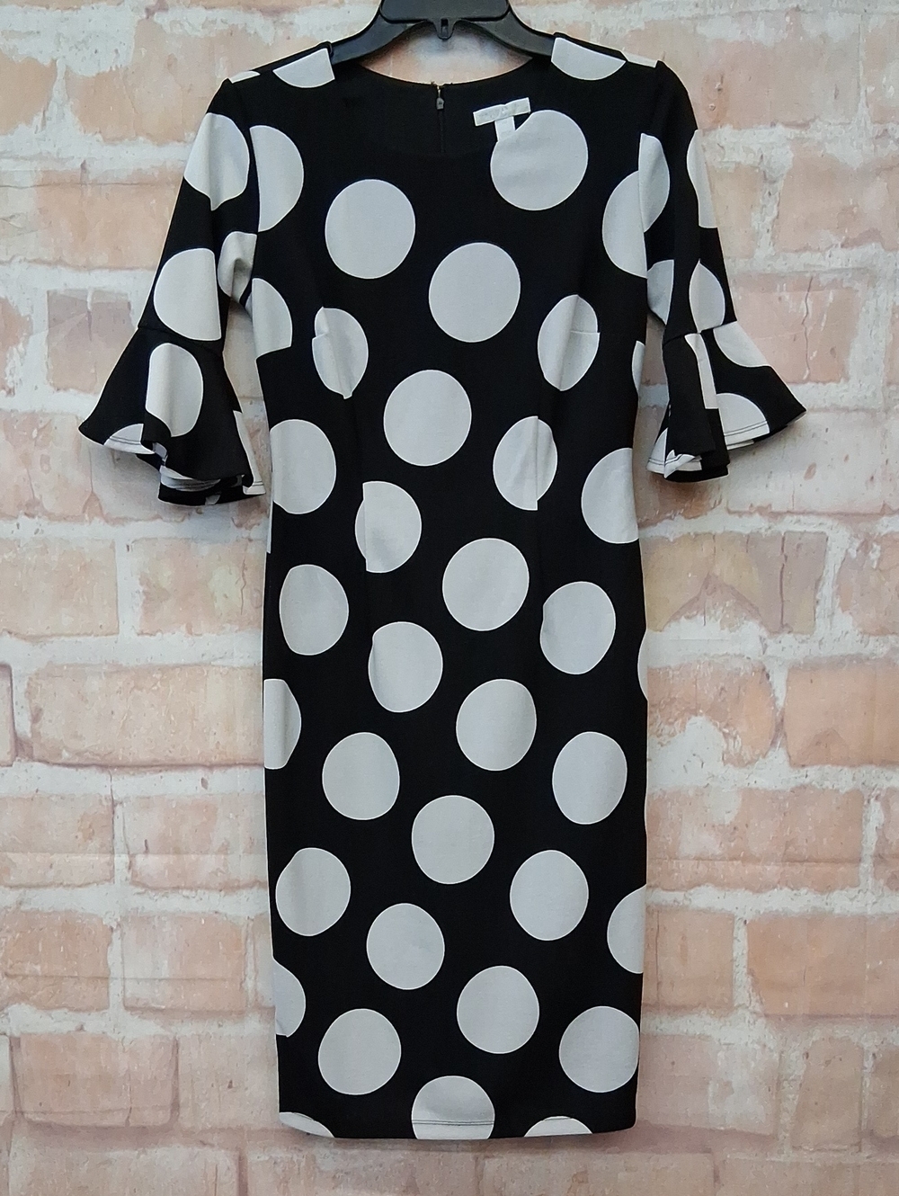 New York & Company Black and White Polka Dot Midi Dress